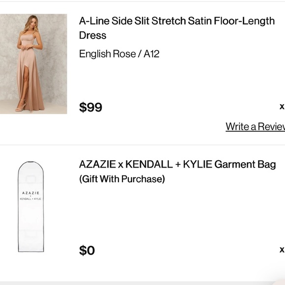 AZAZIE x KENDALL + KYLIE A-Line Side Slit Stretch Satin Floor-Length Dress - Picture 7 of 8